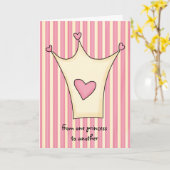 Schattigee Princess Crown Verjaardag Kaart (Gele Bloem)