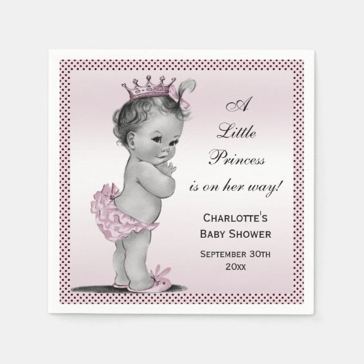 Schattigee prinses Baby shower Servetten (Voorkant)