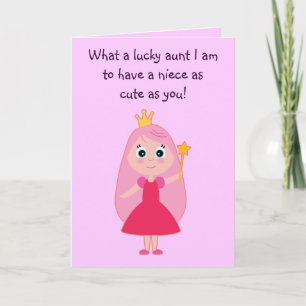 Schattigee prinses Happy Birthday Tante voor nicht Kaart