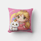  Schattigee prinses met witte kat Kussen (Voorkant)