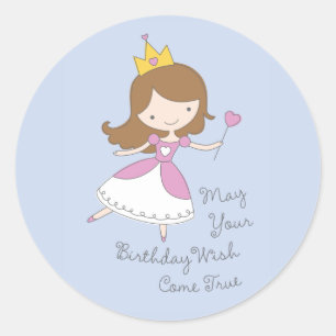 Schattigee Prinses Verjaardagswens Stickers