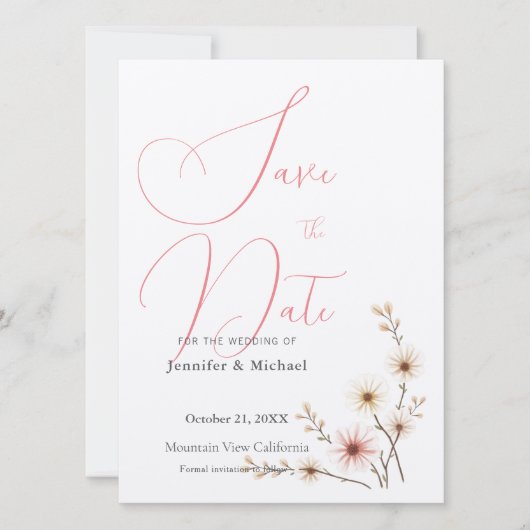 Schattigee Professionele Minimalistische Plain Mod Save The Date (Voorkant)