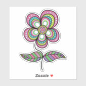 Schattigee psychedelische  bloemkunst sticker (Vel)
