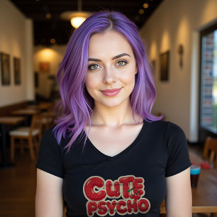Schattigee psycho-gedurfde typografie Tri-Blend shirt