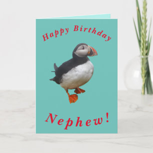 Schattigee Puffin Verjaardag Kaart voor Nephew