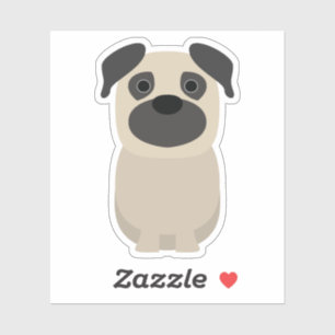 Schattigee Pug Dog Puppy Pup Pet Kiss Cut Vinyl Sticker