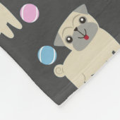Schattigee Pug en Balls Pattern Gepersonaliseerde  Fleece Deken (Hoek)