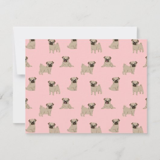 Schattigee Pug Puppy gepersonaliseerd dank u Notitiekaartje (Achterkant)