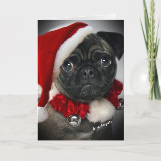 Schattigee Pug Santa Kaarten (Voorkant)