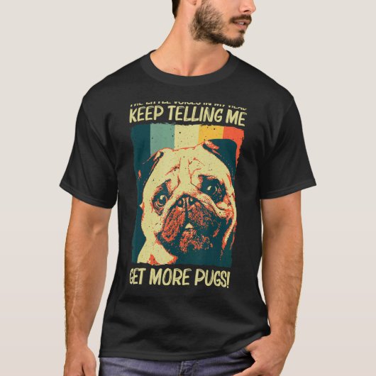 Schattigee Pug voor Mannen Vrouwen Pet Dog Puppy R T-shirt (Voorkant)