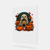 Schattigee Pugdog met pompoenen Herfst Halloween C Acryl Bord (Hoek)