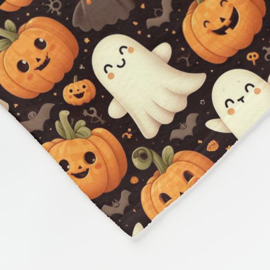 Schattigee Pumpkin Ghost Naam toevoegen Halloween  Fleece Deken (Hoek)