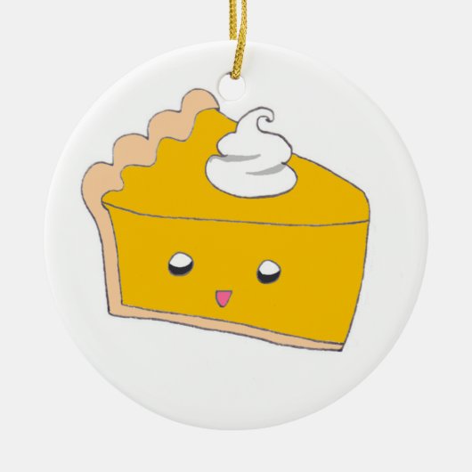 Schattigee Pumpkin Pie Slice Keramisch Ornament (Voorkant)