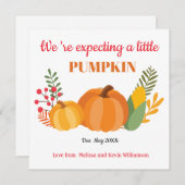 Schattigee Pumpkin zwangerschapsaankondiging Aankondiging (Voorkant / Achterkant)