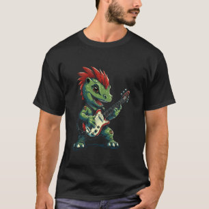 Schattigee Punk Dinosaurus gitaarband Funny T Rex T-shirt