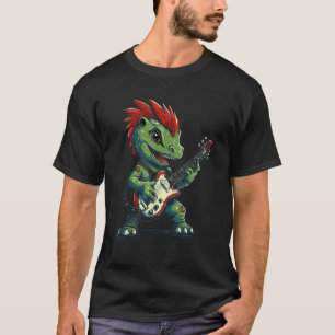 Schattigee Punk Dinosaurus gitaarband Funny T Rex T-shirt