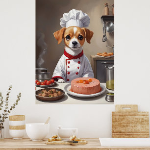 Schattigee Pup Chef Bakken in Keuken Schattigee Ho Poster