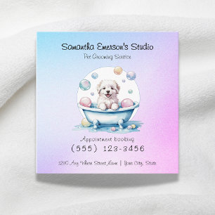 Schattigee pup hond Grooming Gradiant Color Profes Vierkante Visitekaartje