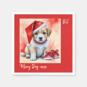 Schattigee pup in vermomming | Feestelijke kerst Servet (Voorkant)