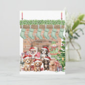 Schattigee Puppies Kerst Kaarten (Staand voorkant)
