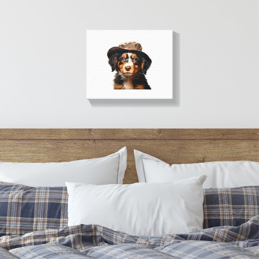 Schattigee Puppies. Kwekerij ClipArt S1 Canvas Afdruk (Insitu (Slaapkamer))