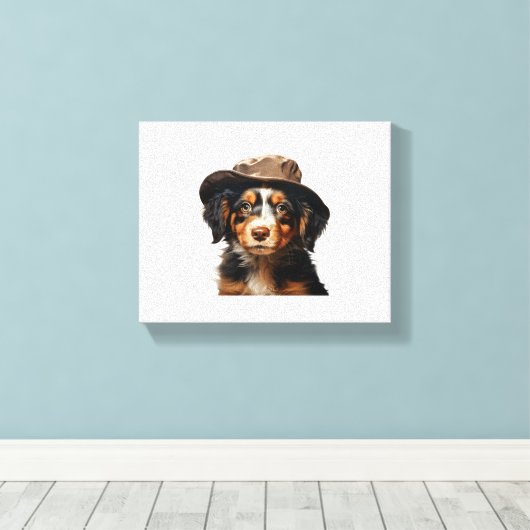 Schattigee Puppies. Kwekerij ClipArt S1 Canvas Afdruk (Insitu (Houten vloer))