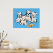 Schattigee puppies poster met 4 pups ontwerp (Keuken)