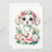 Schattigee puppy 2 jaar oude vlakke vakantie Kaart (Voorkant / Achterkant)