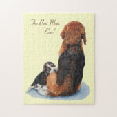 Schattigee puppy beagle knuffelmoeder legpuzzel (Verticaal)