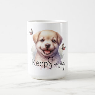 Schattigee Puppy Blijf Glimlachen Aangepaste Mok