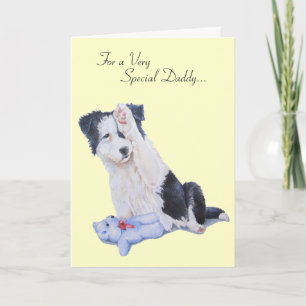 Schattigee Puppy Collie Dog Realist Daddy Art Card Kaart