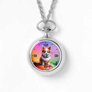 Schattigee Puppy Corgi Dog-36475 Horloge
