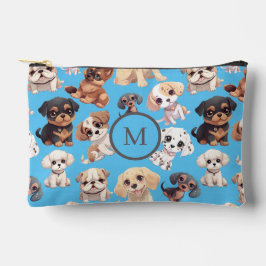 Schattigee Puppy Dog Blauw Gedrukt Etui