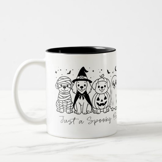 Schattigee Puppy Dog Halloween Custom Tweekleurige Koffiemok (Links)