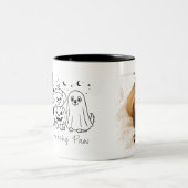 Schattigee Puppy Dog Halloween Custom Tweekleurige Koffiemok (Center)