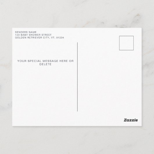 Schattigee Puppy Dog Modern Sage Dank u Baby showe Briefkaart (Achterkant)