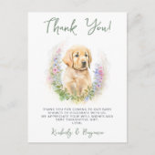 Schattigee Puppy Dog Modern Sage Dank u Baby showe Briefkaart (Voorkant)