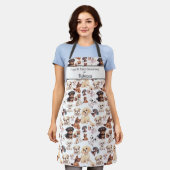 Schattigee Puppy Dog Pattern Business Schort (Gedragen)