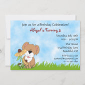 Schattigee Puppy Dog Picnic Verjaardagsuitnodiging Kaart (Achterkant)