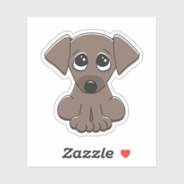 Schattigee puppy hond met grote, bedelende ogen sticker