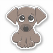 Schattigee puppy hond met grote, bedelende ogen sticker (Voorkant)