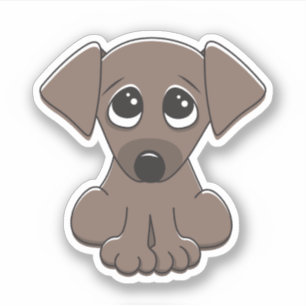 Schattigee puppy hond met grote, bedelende ogen sticker