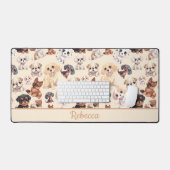 Schattigee Puppy Hondenperzik Bureaumat (Keyboard & Muis)