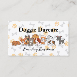 Schattigee puppy illustraties Doggie kinderopvan Visitekaartje