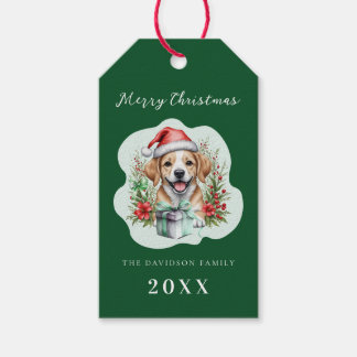 Schattigee Puppy Kerst Cadeaulabel