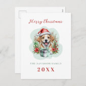 Schattigee Puppy Kerst Feestdagenkaart (Voorkant / Achterkant)