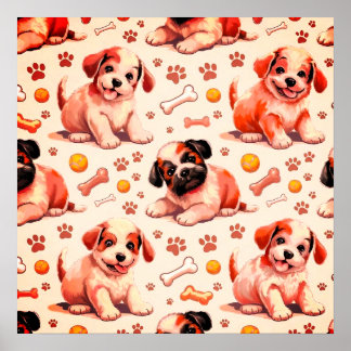 Schattigee puppy kinderkamer Poster