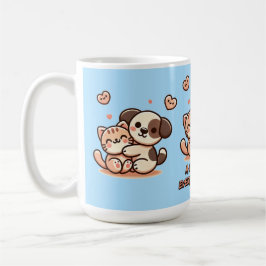 Schattigee Puppy & Kitten Knuffel Koffiemok
