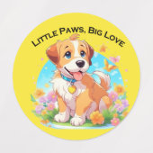 Schattigee puppy kleine poten grote liefde labels (Design 1)