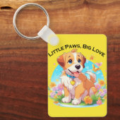 Schattigee puppy kleine poten grote liefde sleutelhanger (Voorkant)